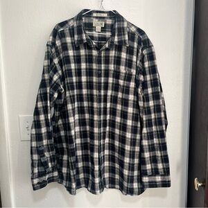 LL Bean Mens Traditional Fit Scotch Plaid Flannel Shirt Long Sleeve Size XXL